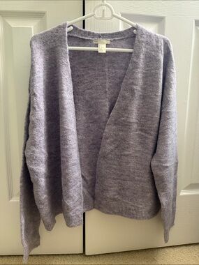 H&M Cozy Lavender Open-Front Women's Sweater Cardigan